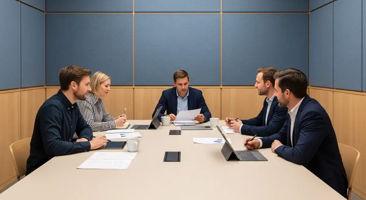 Team bei industrieller Finanzplanung